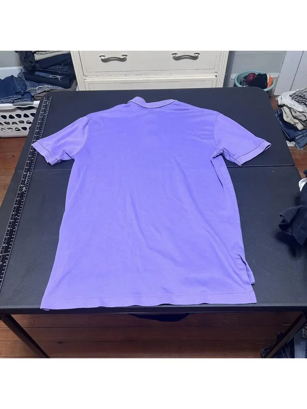 super soft lavender light purple vintage custom muscle fit polo shirt